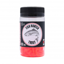 Силиконовая приманка для ловли форели Fish Hunter DOSHIRAK (червь-лапша) флуоресцентный красный цвет